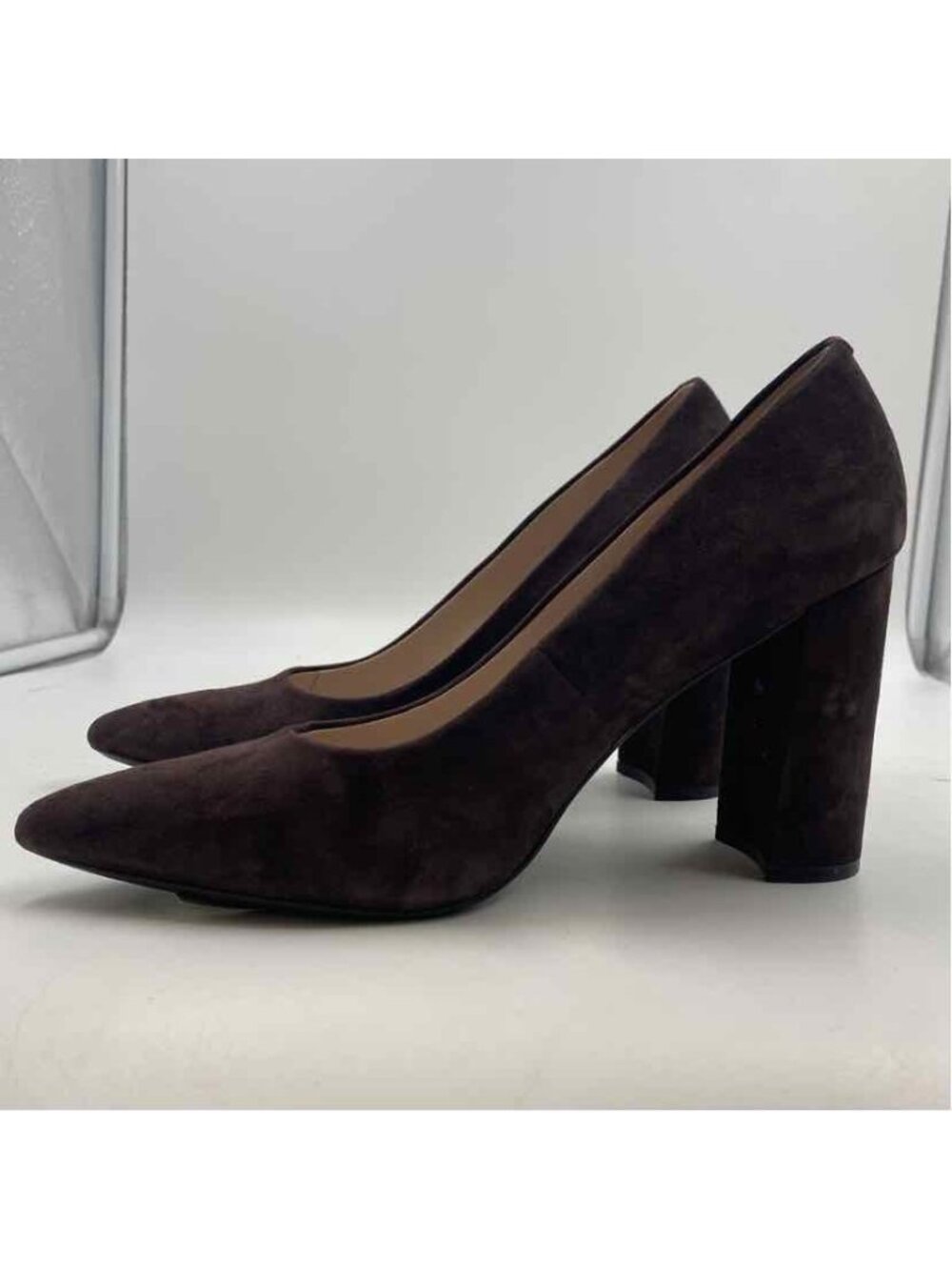 Nine West Suede Women's Shoe Size 8.5 Brown Solid Heels